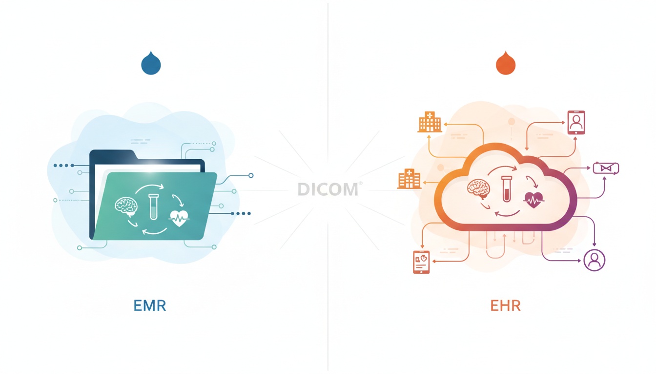 Differences Between EHR vs EMR - Created by PostDICOM